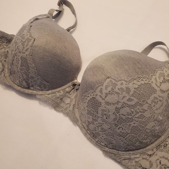 TORRID Jersey Cotton And Lace 44C Bra Light Gray Comfortable - Picture 3 of 5